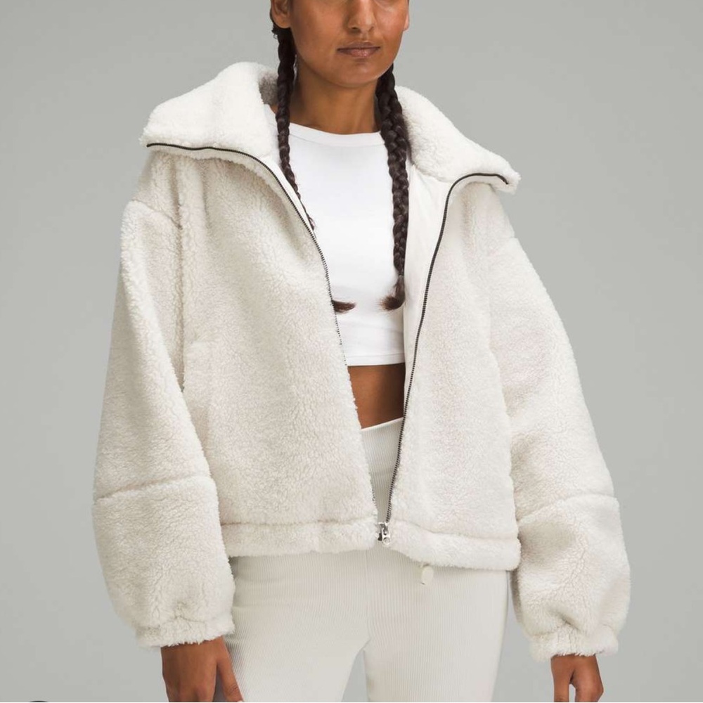 Cream Lululemon Sherpa Zip Up